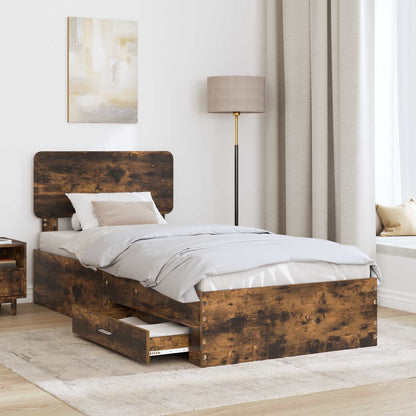Struttura del letto Rovere fumé 75 x 190 cm Legno multistrato | homemem39