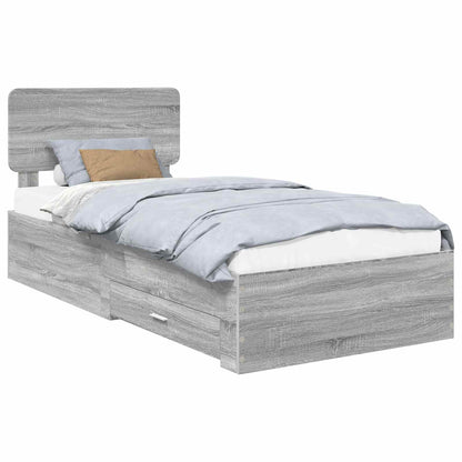 Struttura del letto Grigio Sonoma 75 x 190 cm Legno multistrato | homemem39
