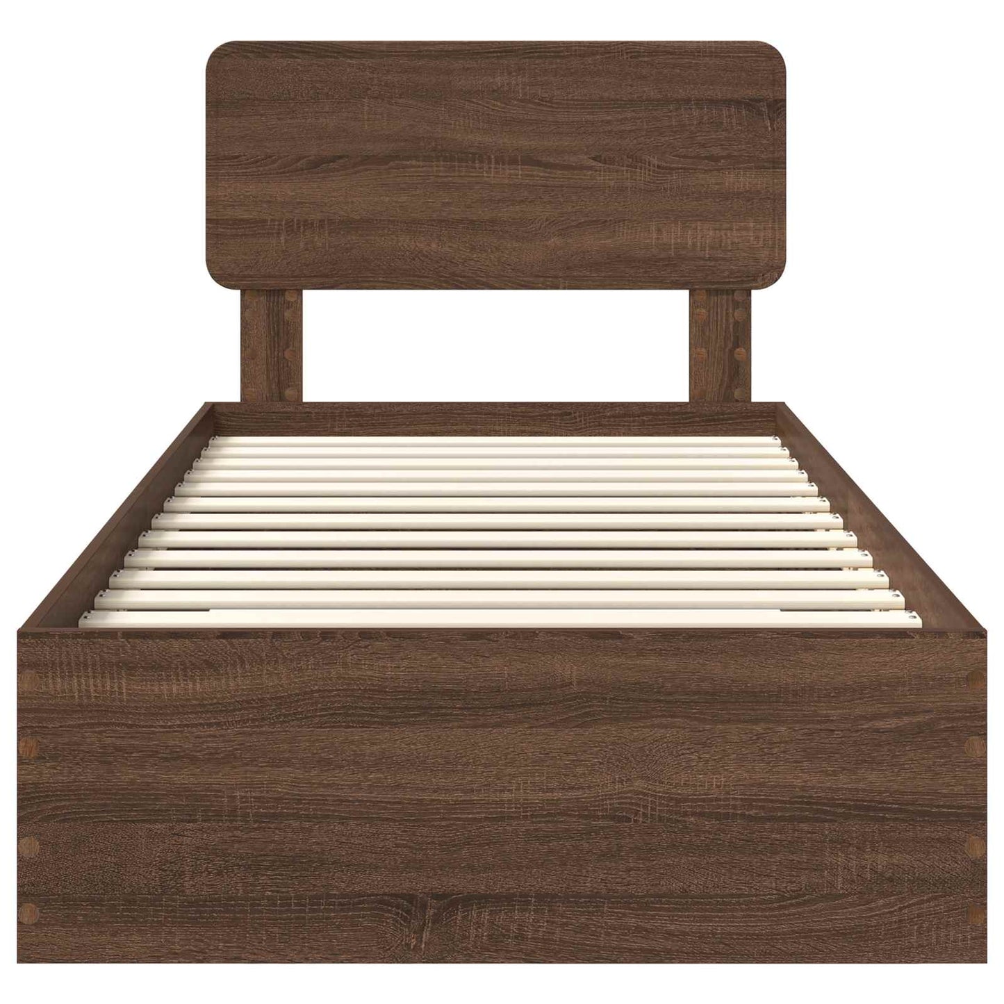 Struttura del letto con testiera Rovere Marrone 75 x 190 cm | homemem39