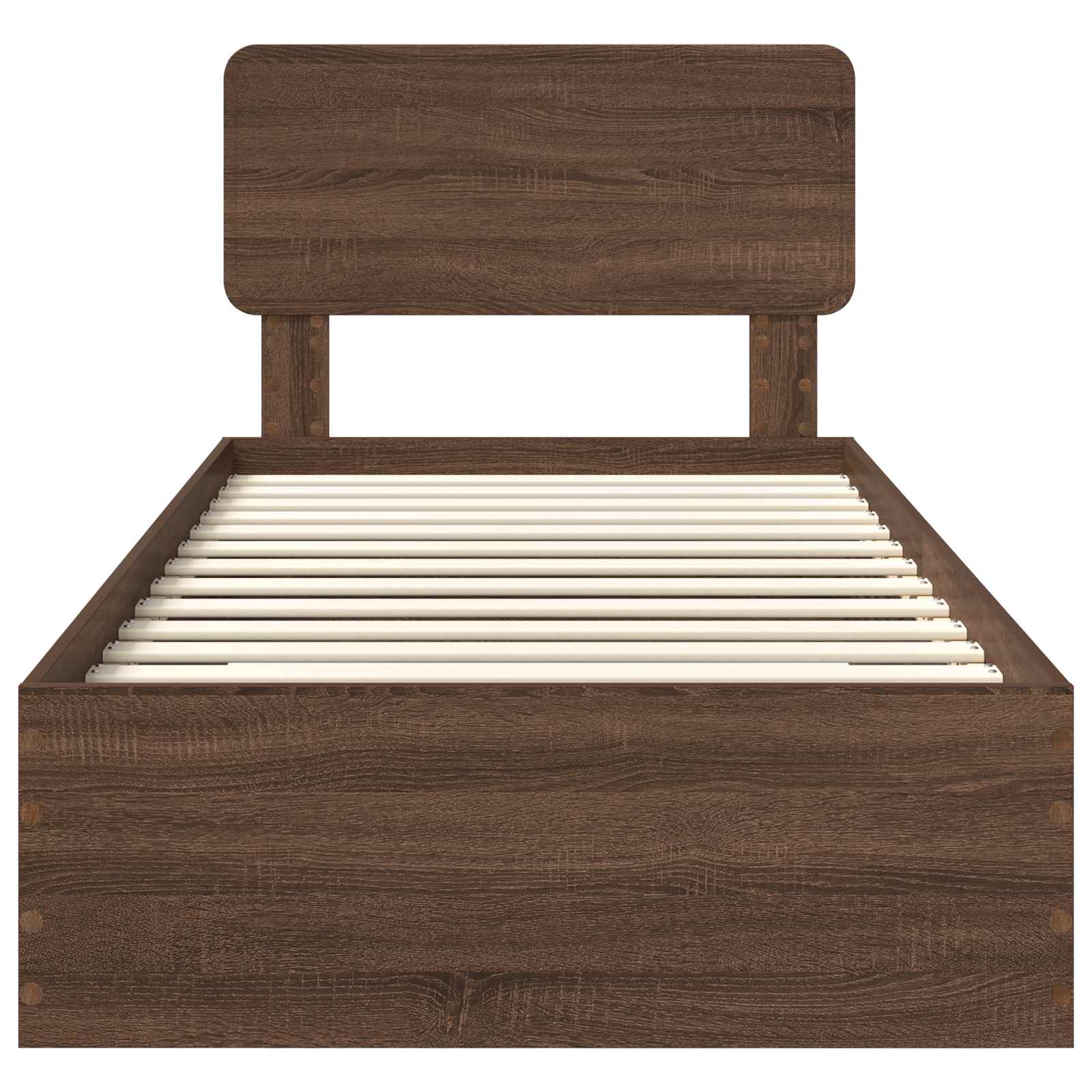 Struttura del letto con testiera Rovere Marrone 75 x 190 cm | homemem39