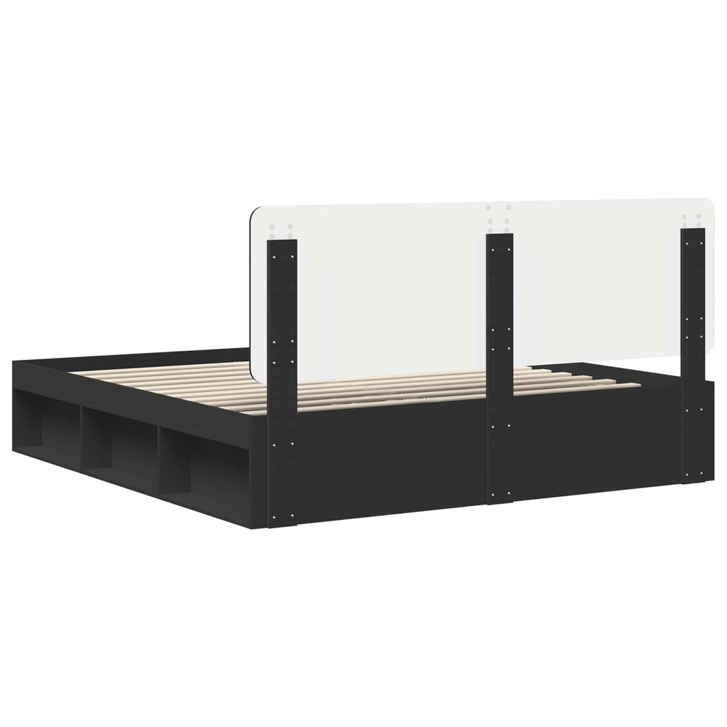 Struttura del letto Nero 200 x 200 cm Pino massello | homemem39