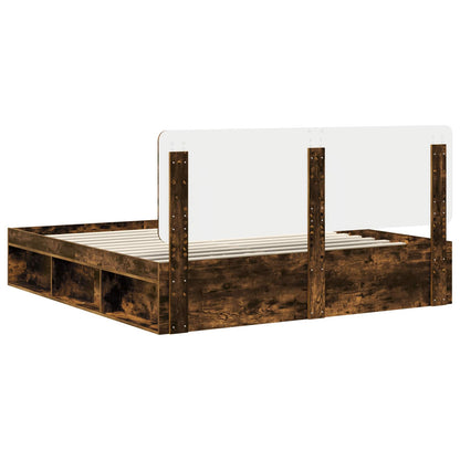 Struttura del letto Rovere fumé 200 x 200 cm Pino massello | homemem39