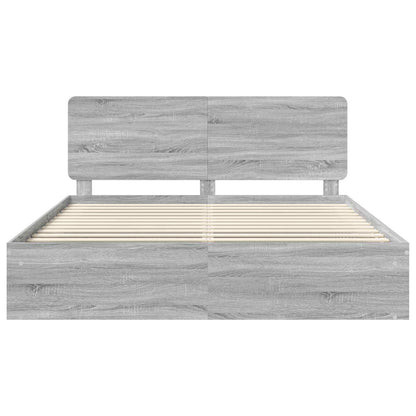 Struttura del letto Grigio Sonoma 200 x 200 cm Pino massello | homemem39