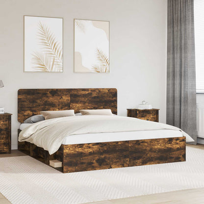 Struttura del letto Rovere fumé 180 x 200 cm Pino massello | homemem39