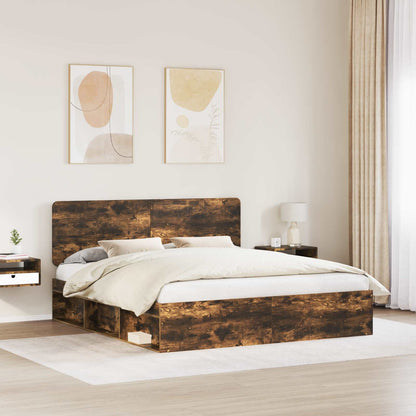Struttura del letto Rovere fumé 180 x 200 cm Pino massello | homemem39