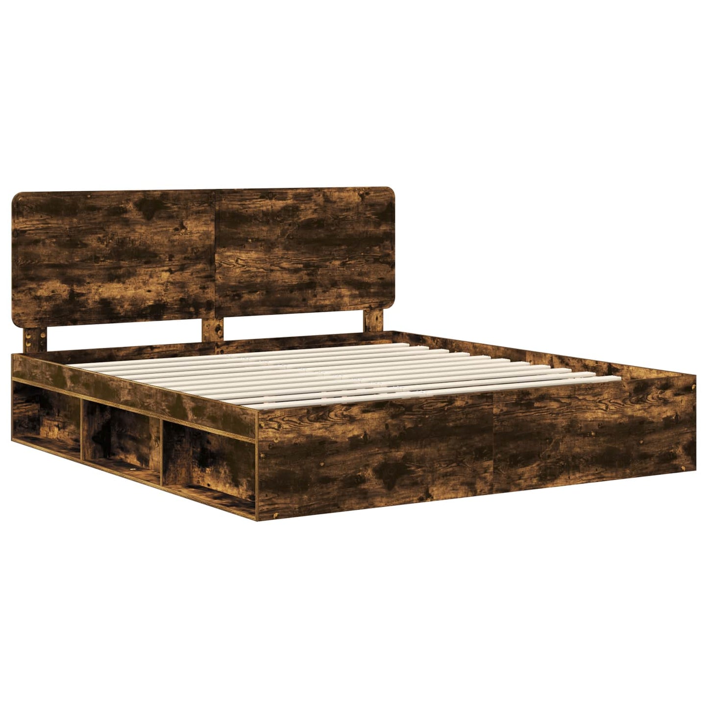 Struttura del letto Rovere fumé 180 x 200 cm Pino massello | homemem39