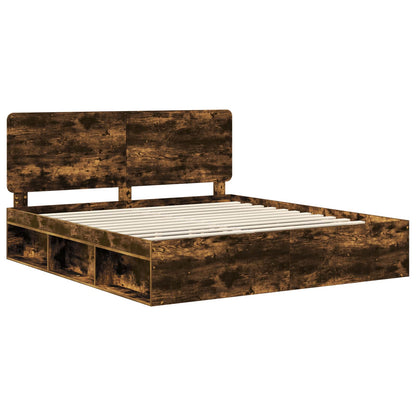 Struttura del letto Rovere fumé 180 x 200 cm Pino massello | homemem39