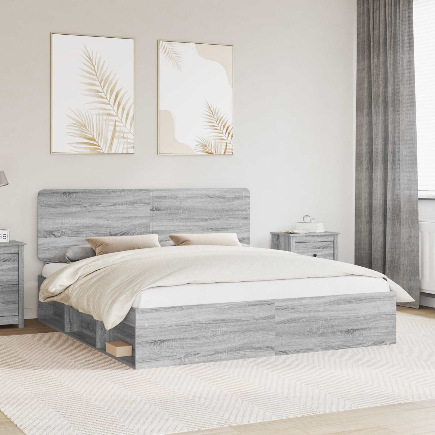 Struttura del letto Grigio Sonoma 180 x 200 cm Pino massello | homemem39
