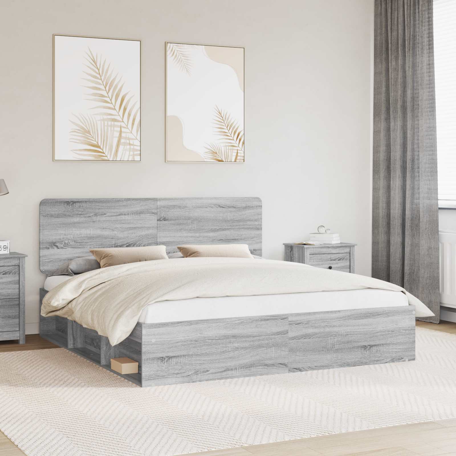 Struttura del letto Grigio Sonoma 180 x 200 cm Pino massello | homemem39