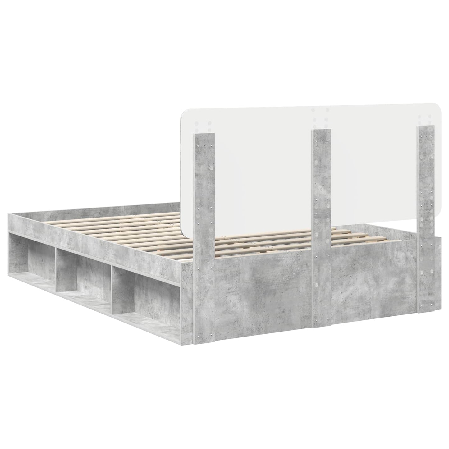 Struttura del letto Calcestruzzo 160 x 200 cm Pino massello | homemem39