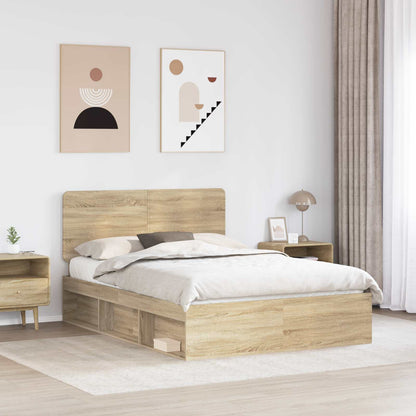 Struttura del letto Rovere Sonoma 150 x 200 cm Pino massello | homemem39