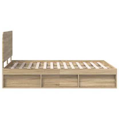 Struttura del letto Rovere Sonoma 150 x 200 cm Pino massello | homemem39
