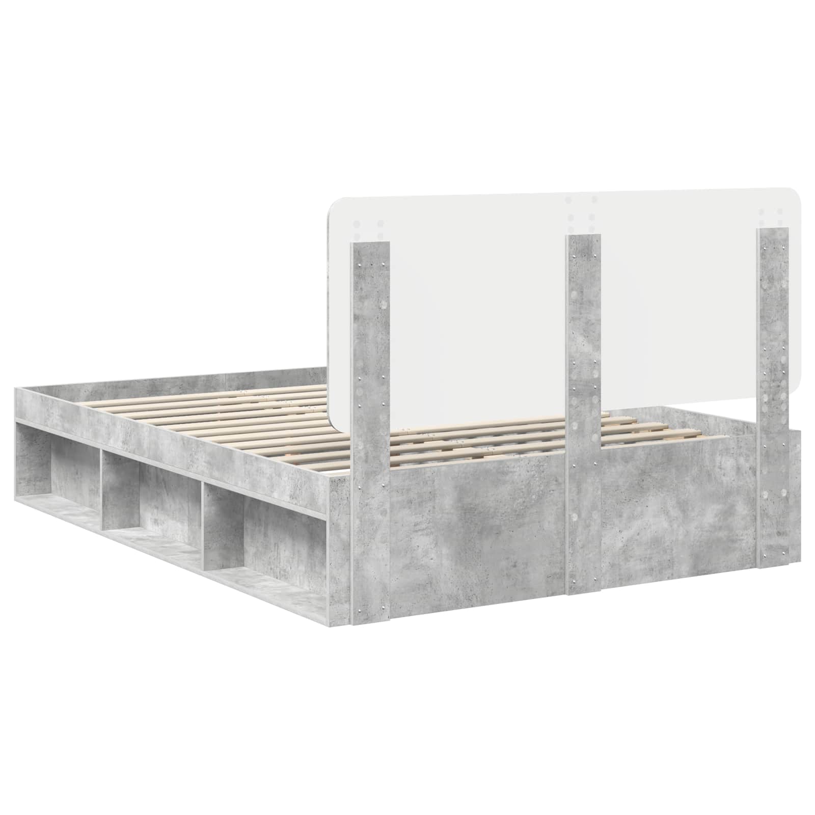 Struttura del letto Grigio Concretè 150 x 200 cm Pino massello | homemem39