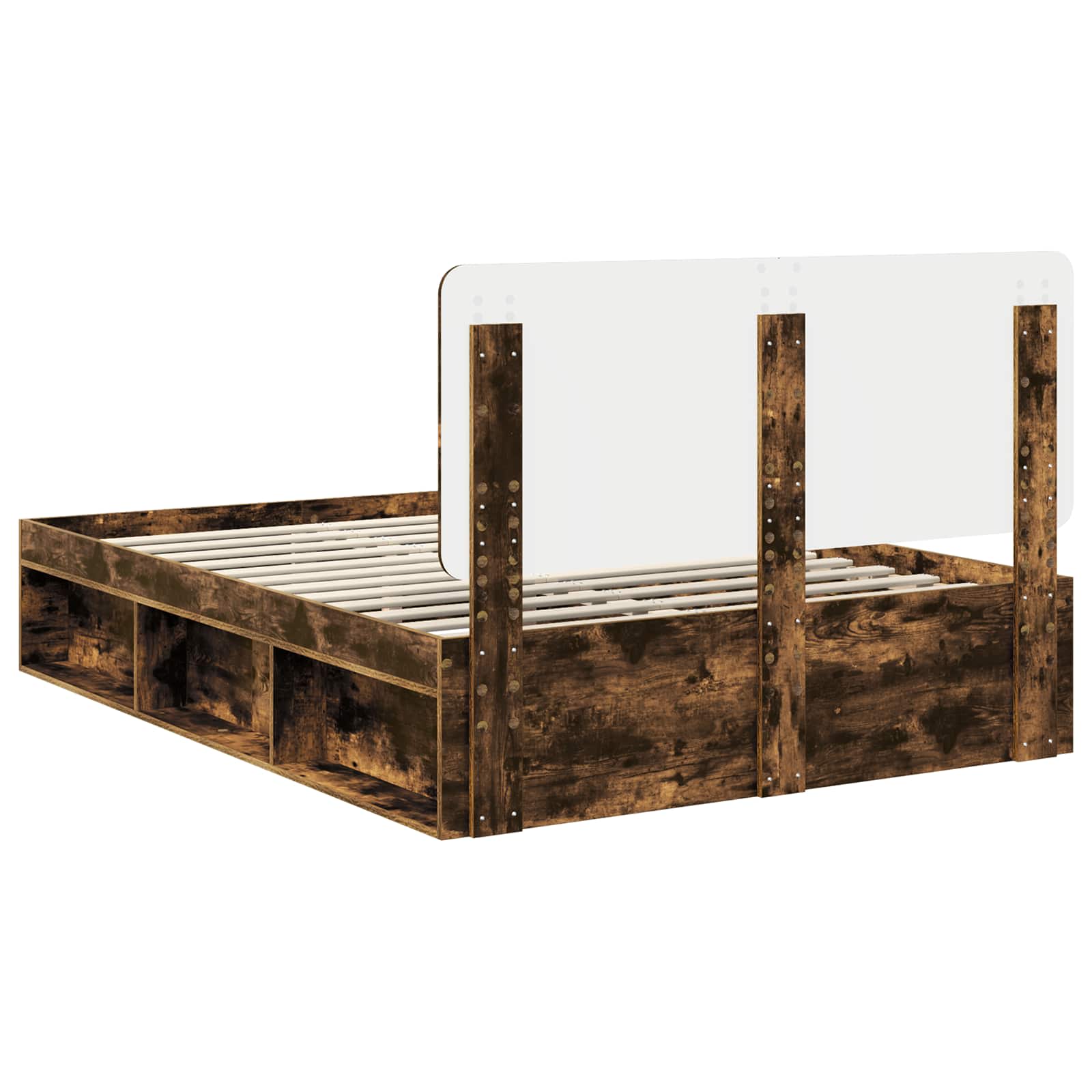 Struttura del letto Rovere fumé 140 x 200 cm Pino massello | homemem39