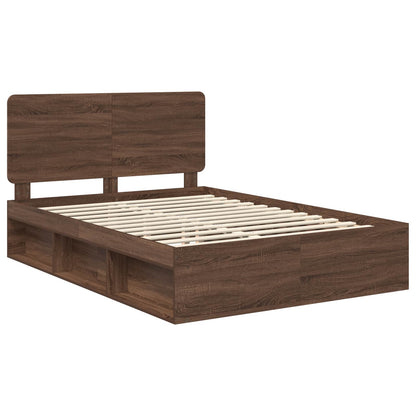 Struttura del letto Rovere Marrone 140 x 200 cm Pino massello | homemem39