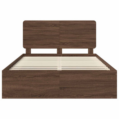 Struttura del letto Rovere Marrone 140 x 200 cm Pino massello | homemem39