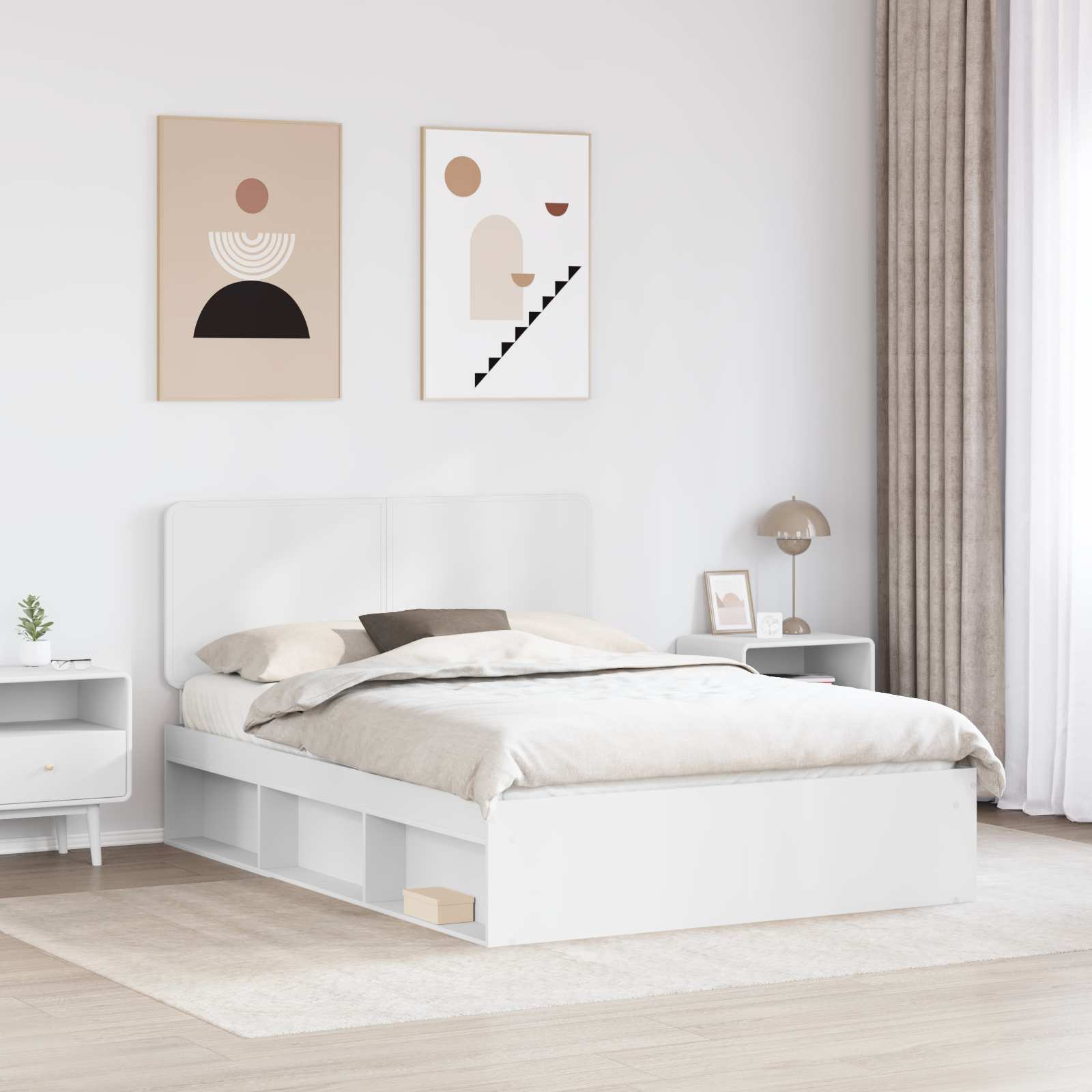 Struttura del letto Bianco 140 x 190 cm Pino massello | homemem39
