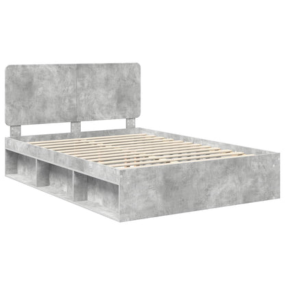 Struttura del letto Calcestruzzo 140 x 190 cm Pino massello | homemem39