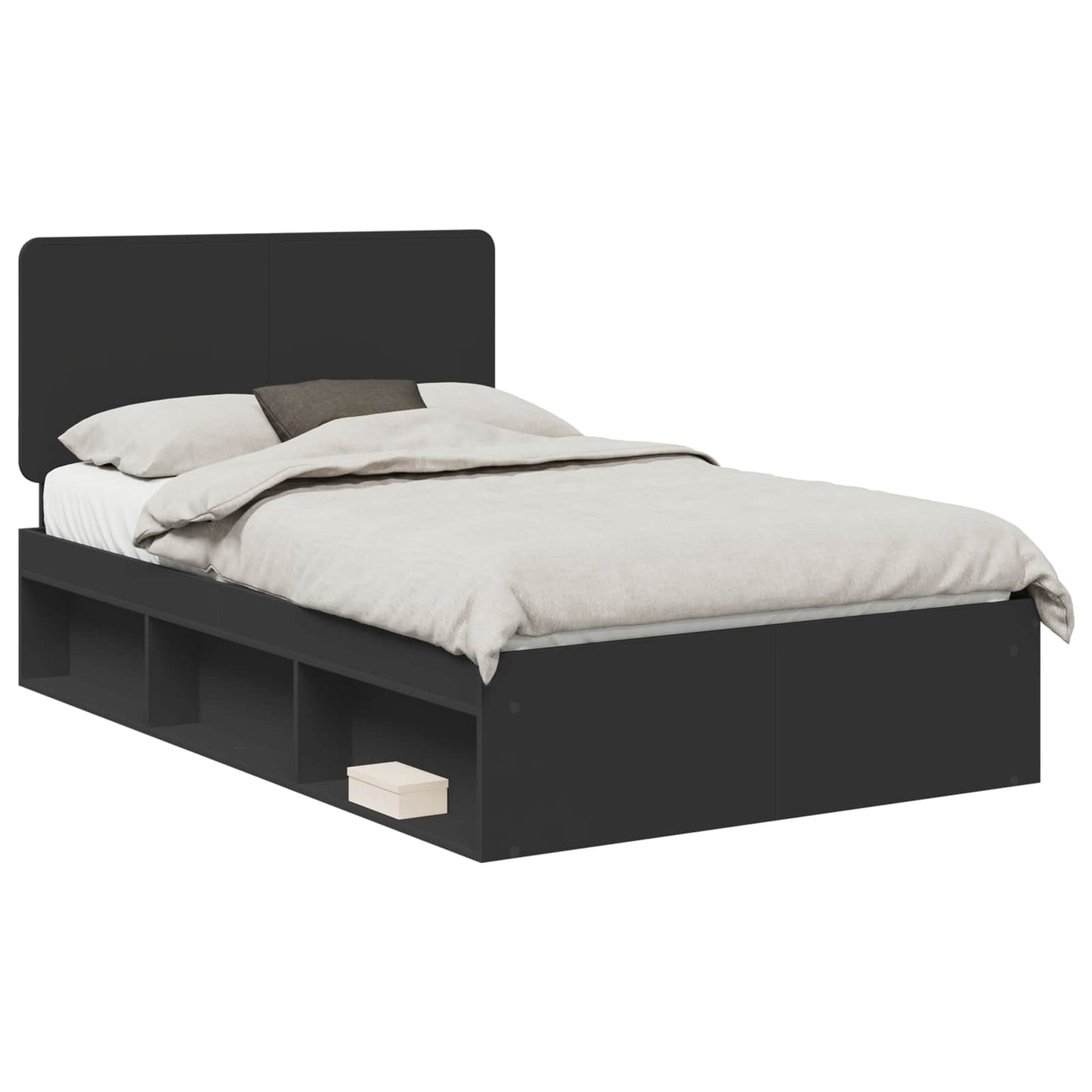 Struttura del letto Nero 135 x 190 cm Pino massello | homemem39