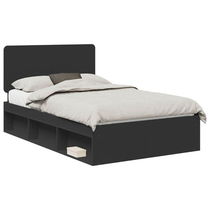 Struttura del letto Nero 135 x 190 cm Pino massello | homemem39
