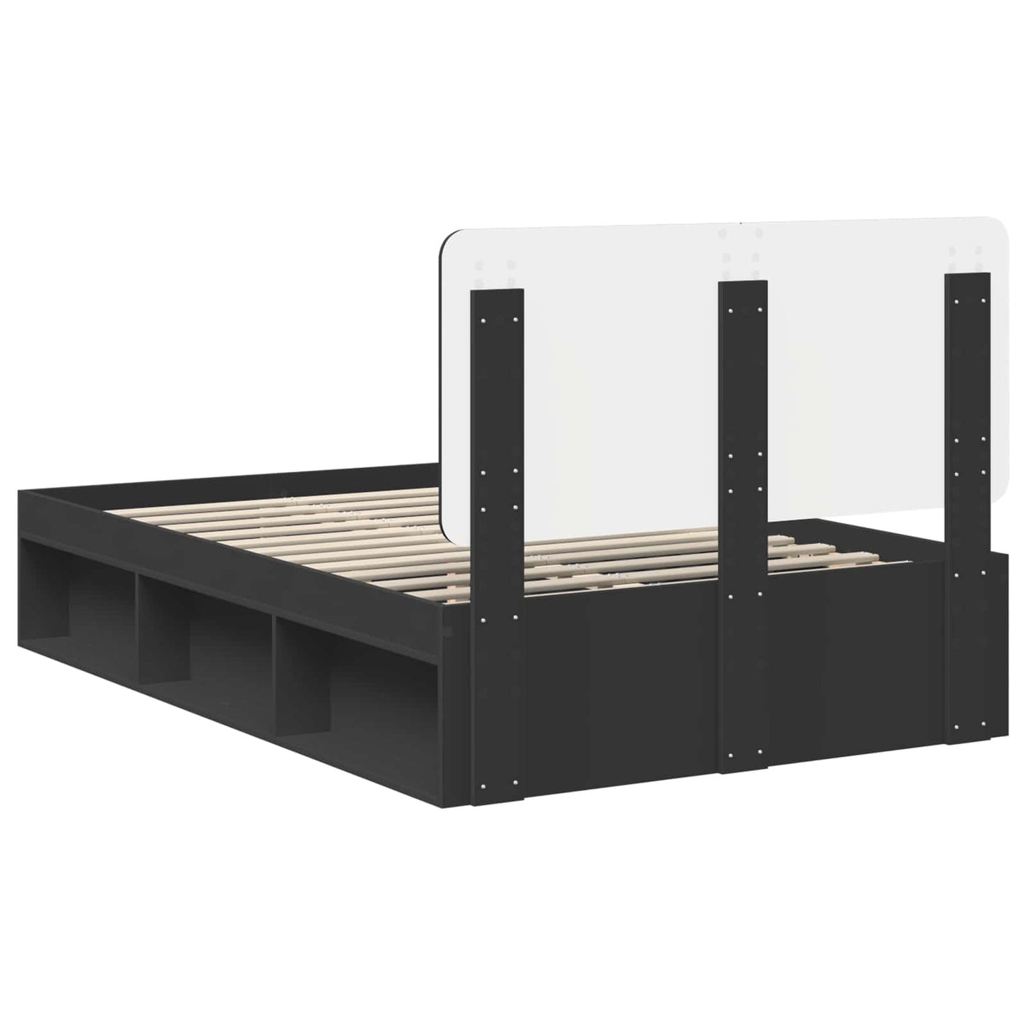 Struttura del letto Nero 135 x 190 cm Pino massello | homemem39