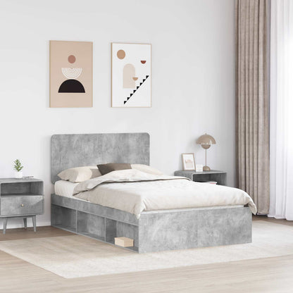 Struttura del letto Grigio Concretè 135 x 190 cm Pino massello | homemem39