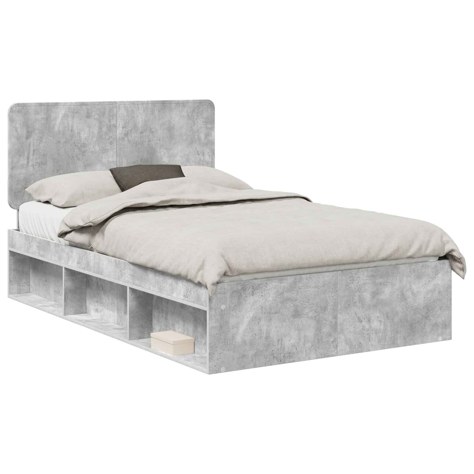 Struttura del letto Grigio Concretè 135 x 190 cm Pino massello | homemem39