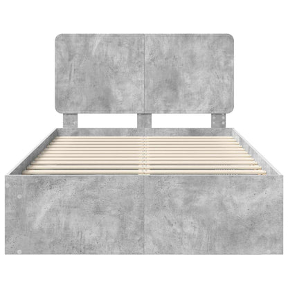 Struttura del letto Grigio Concretè 135 x 190 cm Pino massello | homemem39