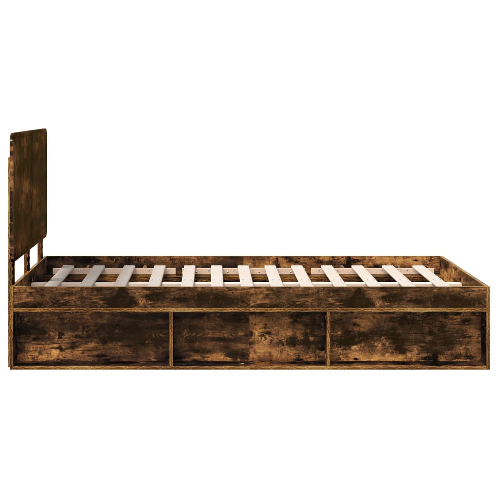 Struttura del letto Rovere fumé 135 x 190 cm Pino massello | homemem39
