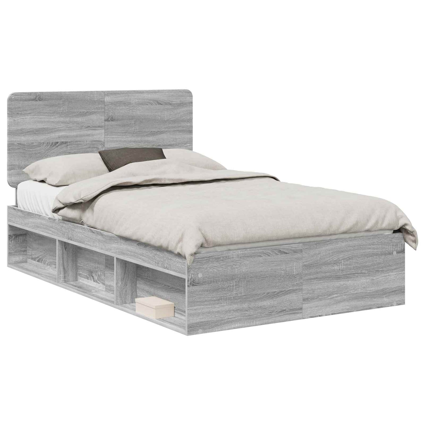 Struttura del letto Grigio Sonoma 135 x 190 cm Pino massello | homemem39