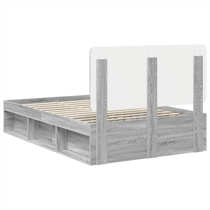 Struttura del letto Grigio Sonoma 135 x 190 cm Pino massello | homemem39