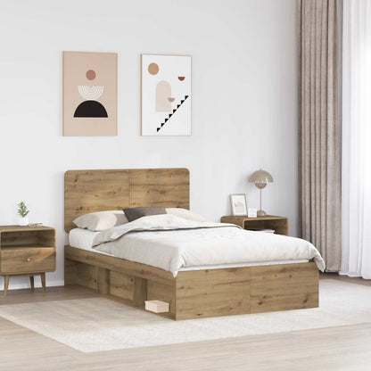 Struttura del letto Rovere Artigianale 135 x 190 cm | homemem39