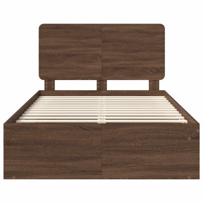 Struttura del letto Rovere Marrone 120 x 200 cm Pino massello | homemem39