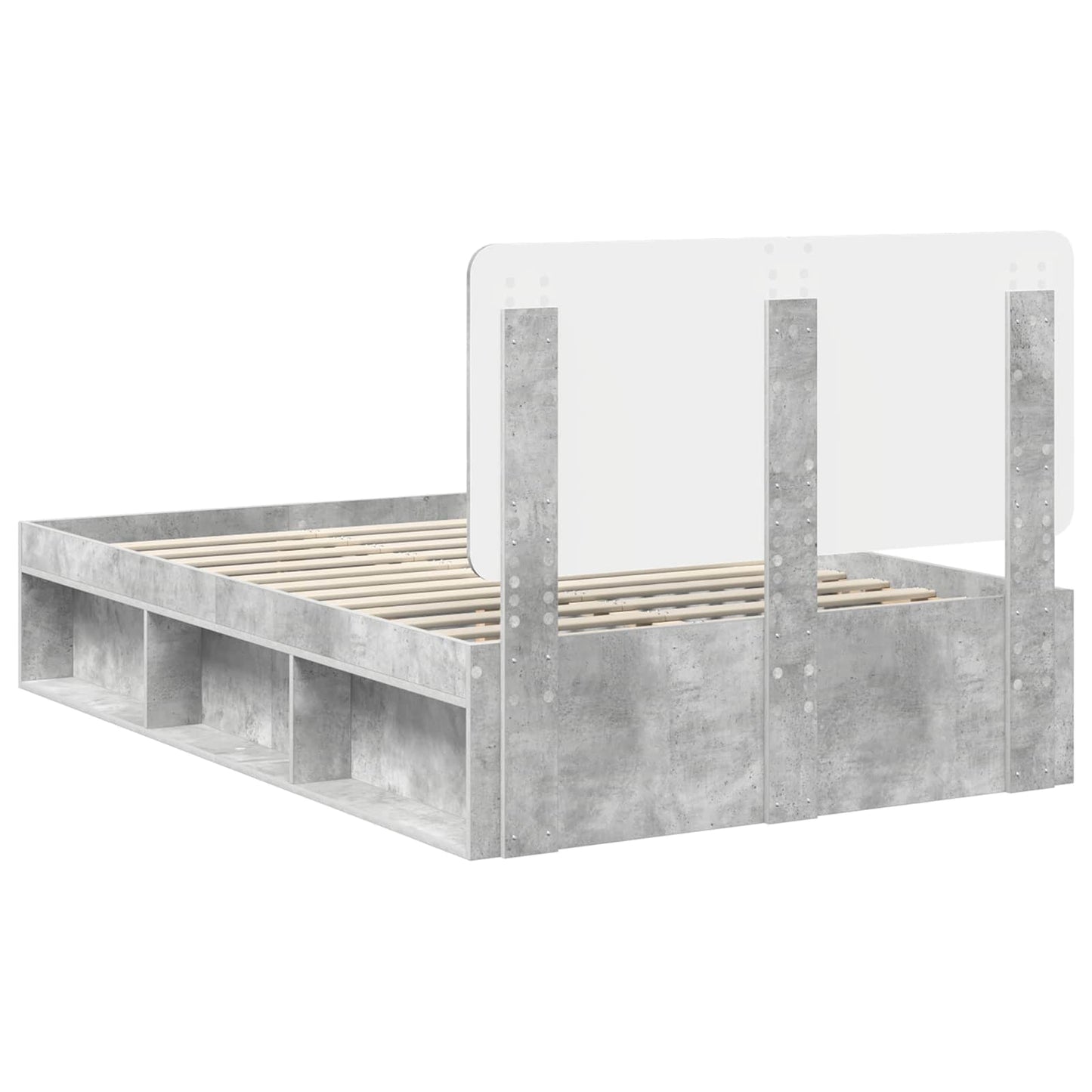 Struttura del letto Calcestruzzo 120 x 190 cm Pino massello | homemem39