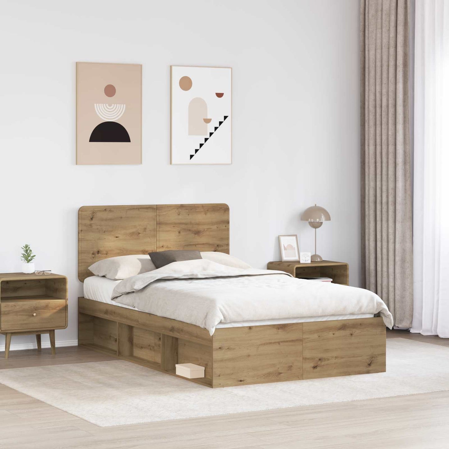 Struttura del letto Rovere Artigianale 120 x 190 cm | homemem39