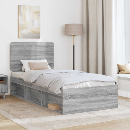 Struttura del letto Grigio Sonoma 100 x 200 cm Pino massello | homemem39