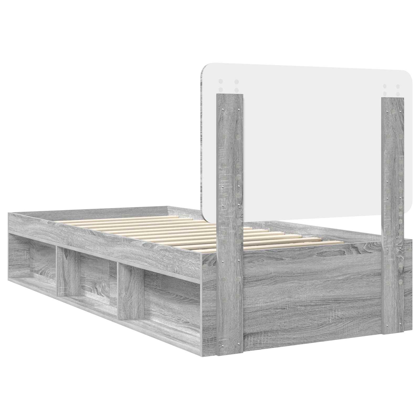 Struttura del letto Grigio Sonoma 100 x 200 cm Pino massello | homemem39