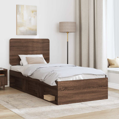 Struttura del letto Rovere Marrone 100 x 200 cm Pino massello | homemem39