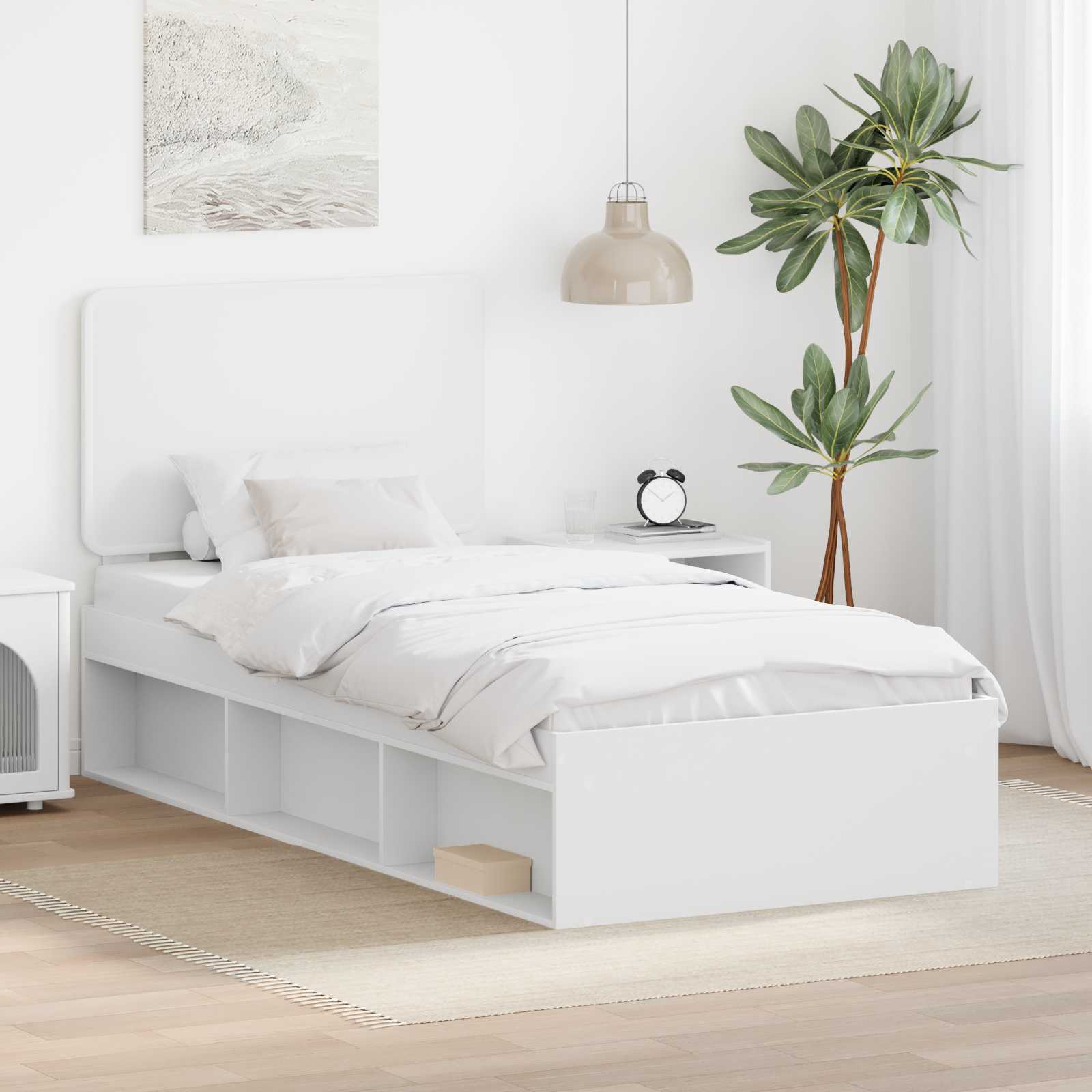 Struttura del letto Bianco 90 x 200 cm Pino massello | homemem39