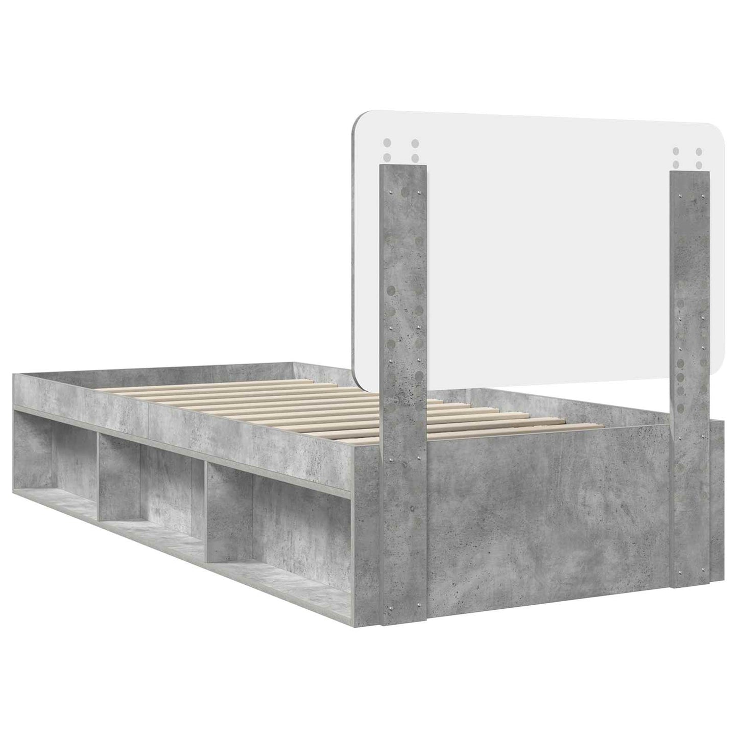 Struttura del letto Calcestruzzo 90 x 200 cm Pino massello | homemem39