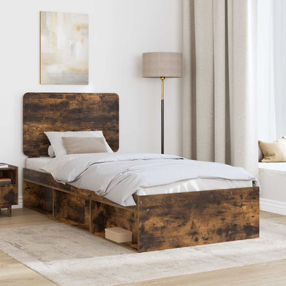 Struttura del letto Rovere fumé 90 x 200 cm Pino massello | homemem39