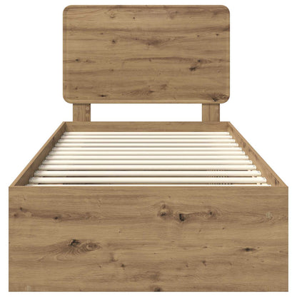 Struttura del letto con testiera Rovere Artigianale 90 x 200 cm | homemem39