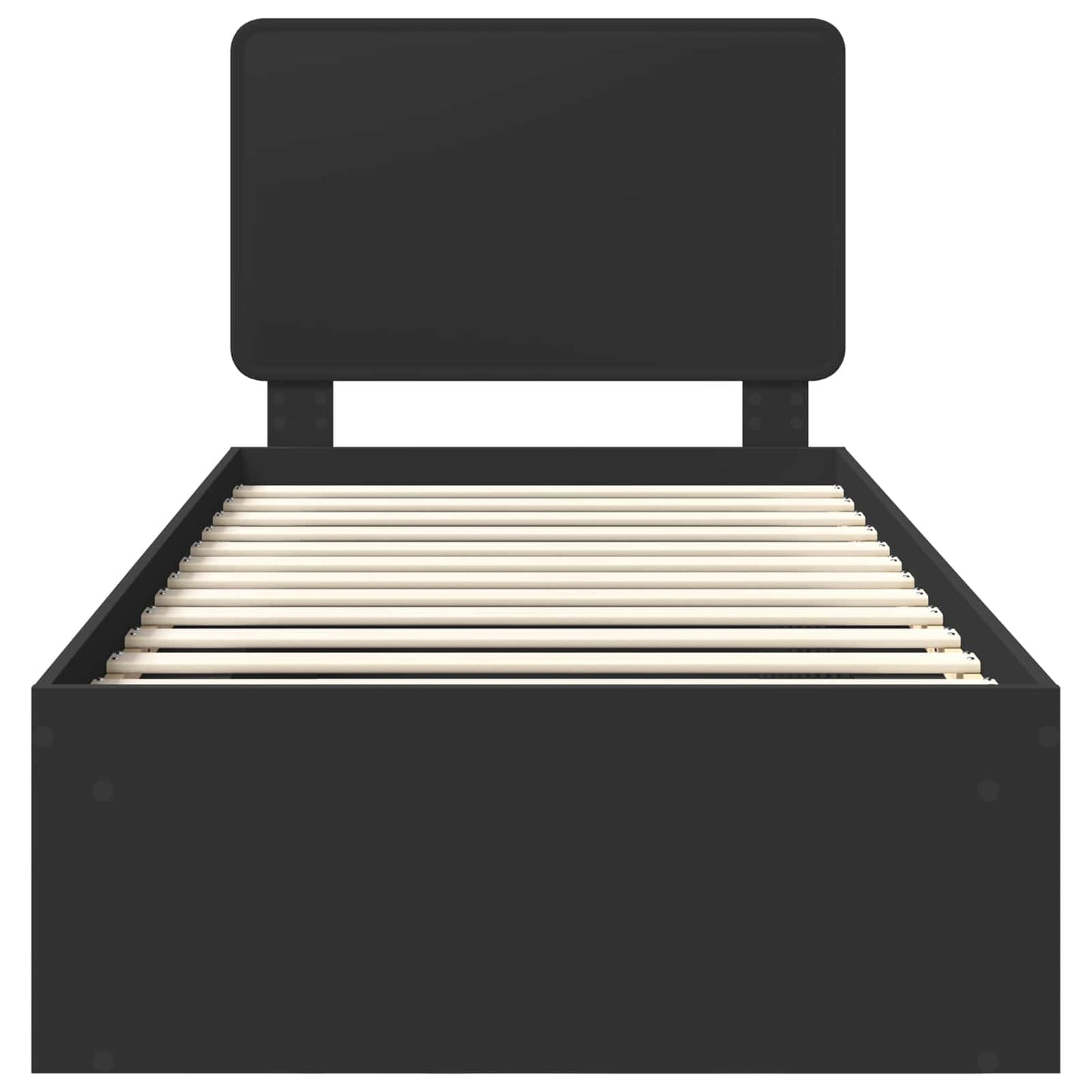 Struttura del letto con testiera Nero 90 x 190 cm Pino massello | homemem39