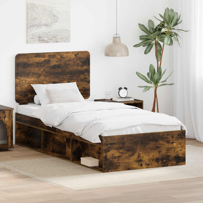 Struttura del letto Rovere fumé 90 x 190 cm Pino massello | homemem39