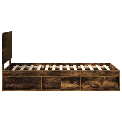 Struttura del letto Rovere fumé 90 x 190 cm Pino massello | homemem39