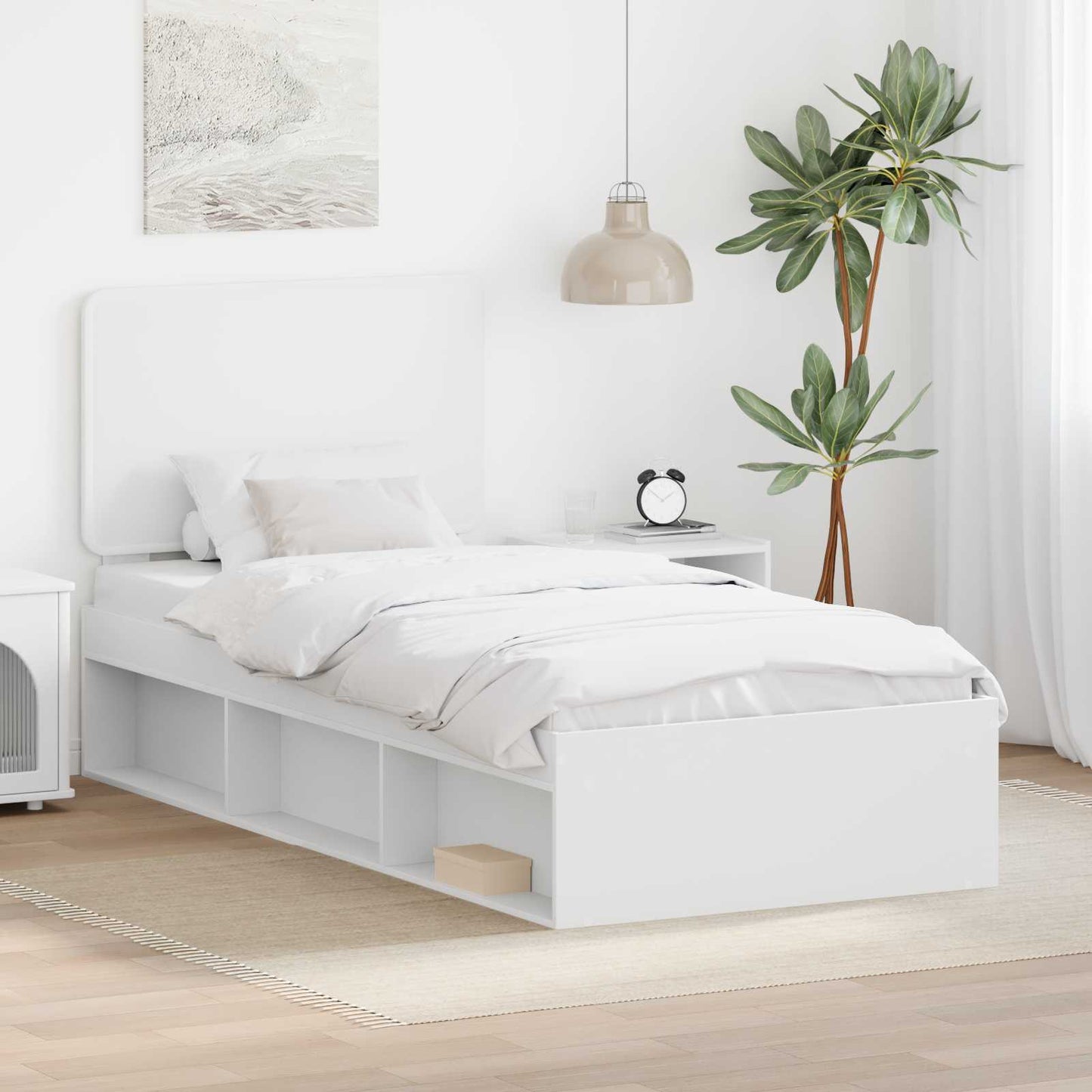 Struttura del letto Bianco 75 x 190 cm Pino massello | homemem39