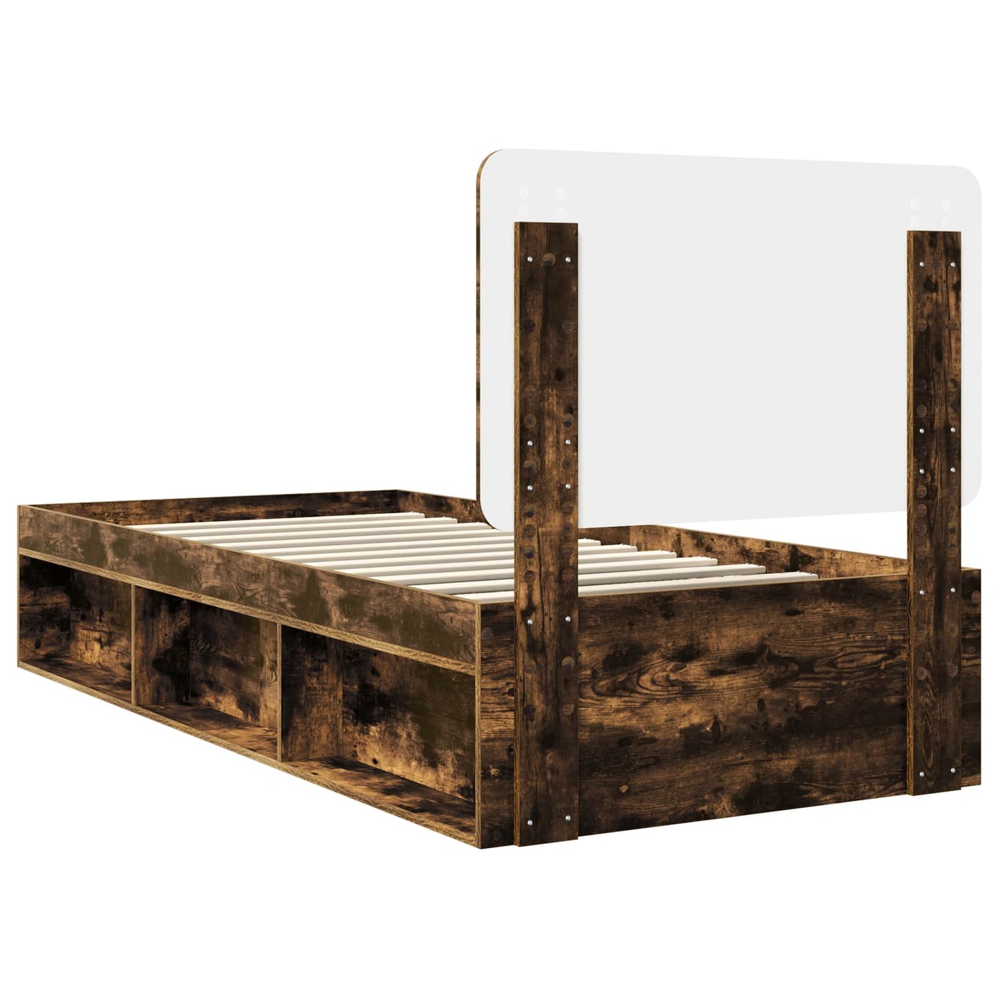 Struttura del letto Rovere fumé 75 x 190 cm Pino massello | homemem39