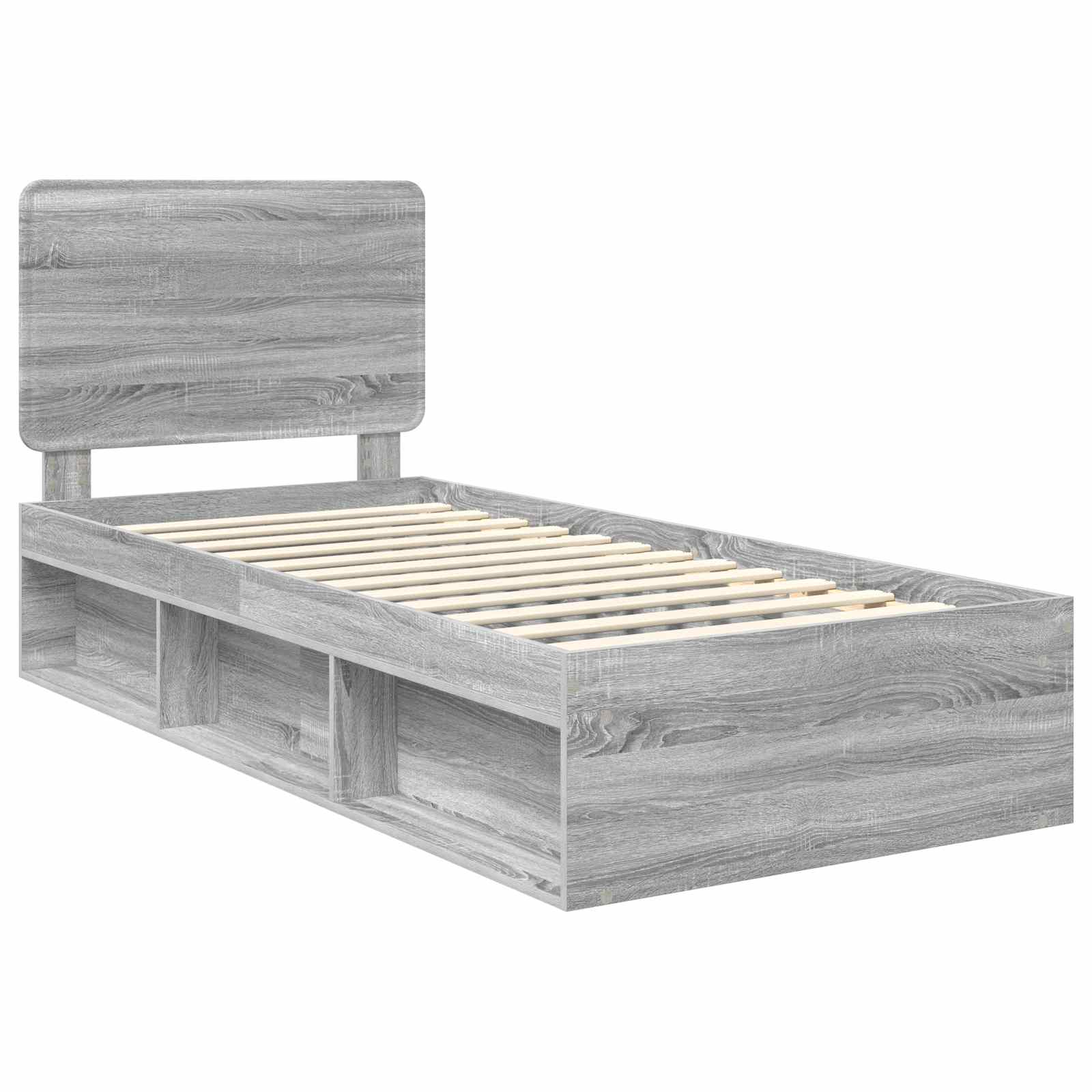 Struttura del letto Grigio Sonoma 75 x 190 cm Pino massello | homemem39