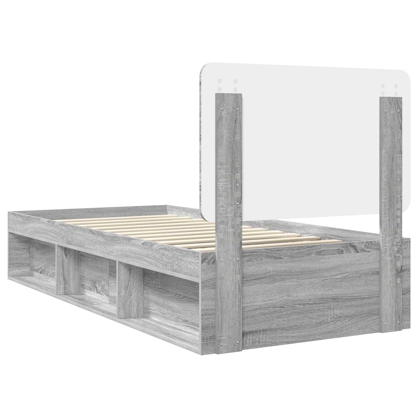 Struttura del letto Grigio Sonoma 75 x 190 cm Pino massello | homemem39