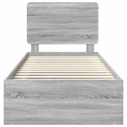 Struttura del letto Grigio Sonoma 75 x 190 cm Pino massello | homemem39